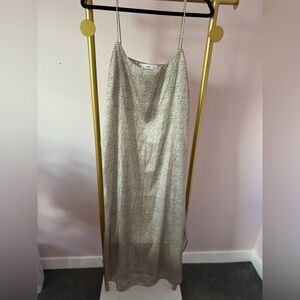 Mango slip dress with micro animal print